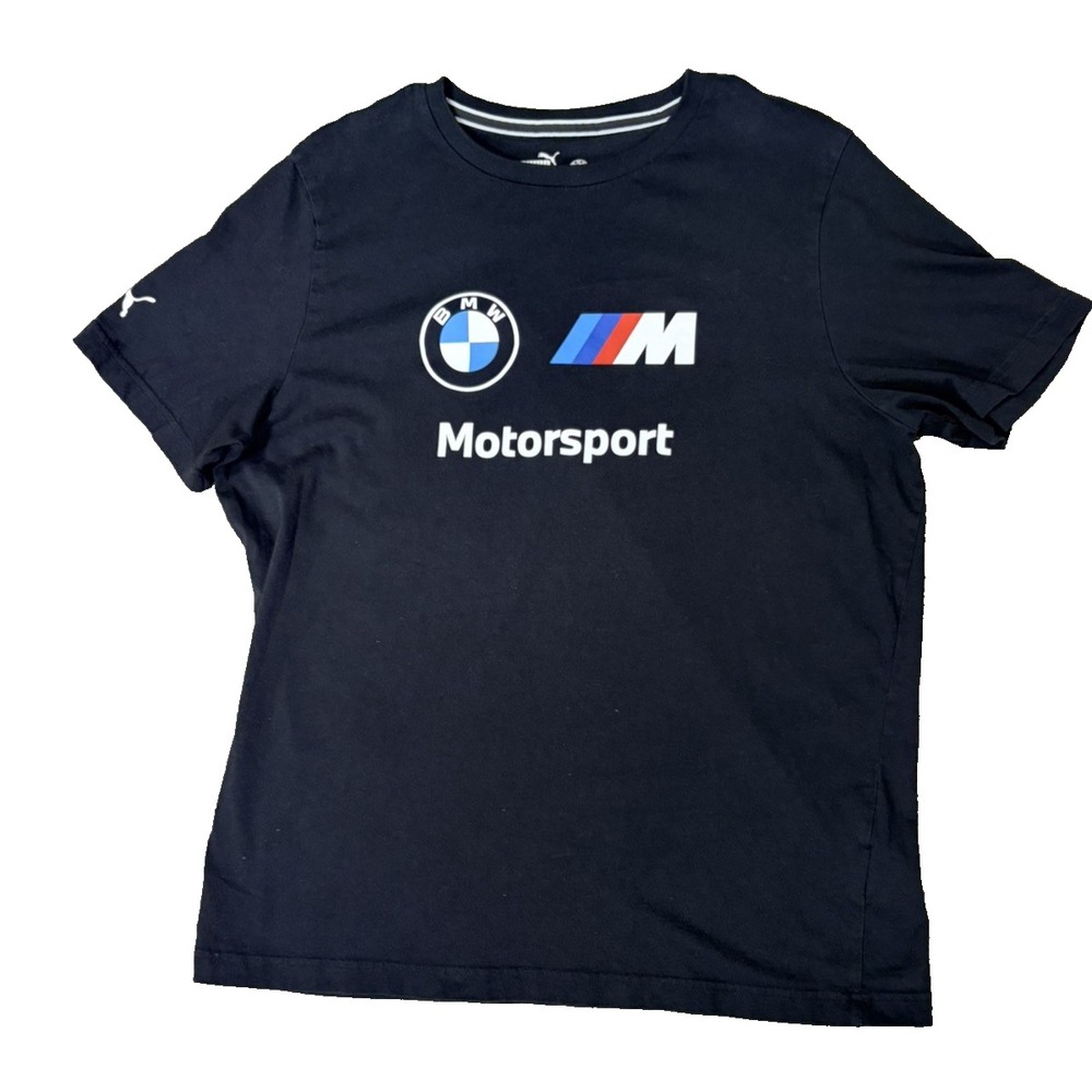 Puma BMW Motorsport ESS Logo Mens Tee Black Racing Shirt 536246-01 L